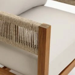 LuxenHome Outdoor Acacia Wood With Rope Sides 4-Person Club Patio Set With Coffee Table -Garden GUEST c7039526 8616 4e8c 9e2c 76869da2dad5