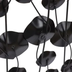 LuxenHome Black With Gold Flowers Abstract Metal Wall Art -Garden GUEST c76ee793 f900 4b44 a849 ef0d82a1d25c