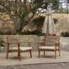 LuxenHome Outdoor Acacia Wood Rope Back Armchairs With Cushions, Set Of 2 -Garden GUEST c8993448 7b18 48d0 a6ff 2dc1b92771c4