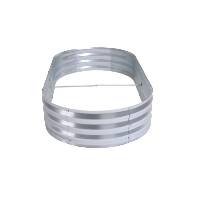 LuxenHome 6ft X 3ft Oval Galvanized Steel Raised Garden Bed Planter 6 LuxenHome 6ft X 3ft Oval Galvanized Steel Raised Garden Bed Planter - Image 4