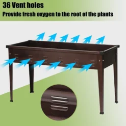 LuxenHome 50" W Brown Metal Rectangular Raised Garden Planter 23 LuxenHome 50" W Brown Metal Rectangular Raised Garden Planter -Garden GUEST c8d2bcf0 b1bc 4bb9 a068 c83350ce4c70