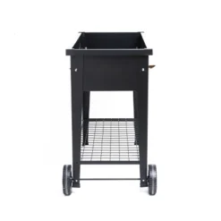 LuxenHome Black Mobile Metal Raised Garden Bed Planter Cart With Legs 12 LuxenHome Black Mobile Metal Raised Garden Bed Planter Cart With Legs -Garden GUEST ca6d11a7 1c91 4ea7 8b76 6f570dd2a1ca
