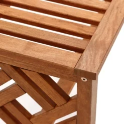 LuxenHome Carmel Solid Wood Outdoor Backless Dining Bench -Garden GUEST ca8f5fcf edf7 4bd4 b3a8 d3ec4fcdc2c2