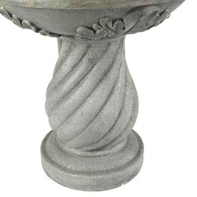 LuxenHome Gray Resin Cherub Birdbath Outdoor Fountain 9 LuxenHome Gray Resin Cherub Birdbath Outdoor Fountain - Image 7