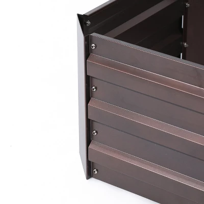 LuxenHome Brown Metal 32" X 20.2" Rectangular Garden Bed 5 LuxenHome Brown Metal 32" X 20.2" Rectangular Garden Bed - Image 3