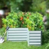 LuxenHome L-Shaped Galvanized Steel Raised Garden Bed Planter -Garden GUEST ccb3a950 1b02 45ba 9391 9650be5a0a47