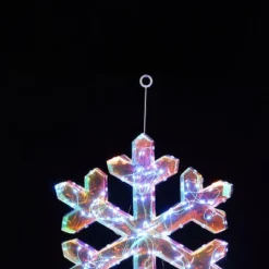 LuxenHome 3-Piece Snowflake Holiday Decoration Set With Battery-Operated Lights Clear -Garden GUEST ccfd6dc5 2d37 4c65 b97a 1e69acb2b83b