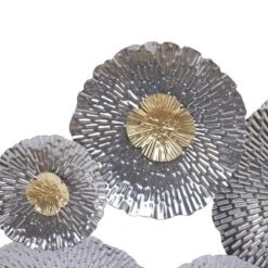 LuxenHome Silver And Gold Flowers Metal Wall Decor -Garden GUEST ce10bf92 a4cc 4497 aefe 387d5e4b2a01