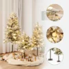 LuxenHome 3-Piece Pre-Lit Snowy Branches Artificial Christmas Tree Set With Metal Base Green -Garden GUEST ce2feda5 8da8 4327 bd49 cb4025f1747e