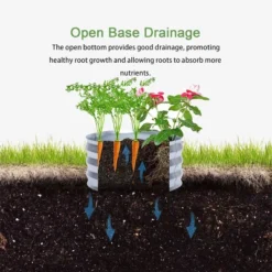 LuxenHome 2ft Round Galvanized Metal Raised Garden Bed Planter -Garden GUEST cf5b9e6e 7511 4791 bf62 fec17f2a2d61