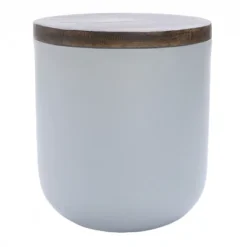 LuxenHome Gray And Brown MgO Round Side Table -Garden GUEST cf5df13f 1015 4c77 9006 2f5d66951e8e