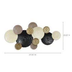 LuxenHome Multi-Color Coastal Abstract 47.25-Inch Wide Metal Wall Decor Brown -Garden GUEST cfbb9649 5552 4935 9598 f500b0104ab8