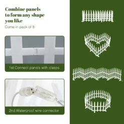LuxenHome 8-Piece Light Show Fence Design Outdoor Holiday Decoration White 21 LuxenHome 8-Piece Light Show Fence Design Outdoor Holiday Decoration White -Garden GUEST d1a56ba3 c2f3 4fa0 95f4 e5f0774b0707