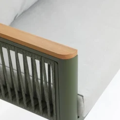 LuxenHome 4-Piece Outdoor Aluminum With Wood-Style Plastic Patio Set With Cushions -Garden GUEST d214dbc8 0e2a 4980 ad8f cbfb31a56340