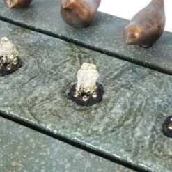 LuxenHome Patina Resin Rectangular Bubbler Outdoor Fountain With LED Lights And Bronze Birds -Garden GUEST d47175c7 1a2d 4b9c a83a 1266df22b508