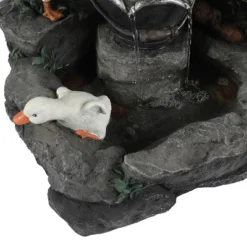 LuxenHome Resin Farmhouse Duck Family Outdoor Patio Fountain Water Fountain -Garden GUEST d49131b8 2cca 4d18 b316 56420e1a4f77