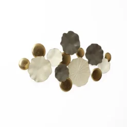 LuxenHome Modern Multi-Color Abstract Metal Wall Art, 45.7" W Contemporary Home Decor Off-White -Garden GUEST d4bfb769 4b91 4b49 839a c15390aa18cf