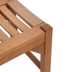 LuxenHome Natural Solid Wood 47.2-Inch Long Rectangle Sloping Seat Outdoor Bench -Garden GUEST d55d1592 ea60 4fcd a7a9 d5fecf7c634a