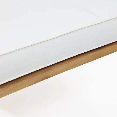 LuxenHome Outdoor Acacia Wood Coffee Table And Loveseat With Cushions 11 LuxenHome Outdoor Acacia Wood Coffee Table And Loveseat With Cushions - Image 9