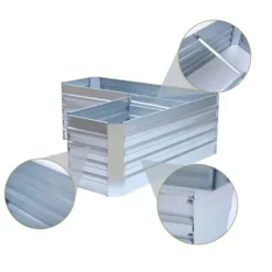 LuxenHome L-Shaped Galvanized Metal Raised Garden Bed -Garden GUEST d6975981 c718 44d2 b8ed 2de44ffd9521