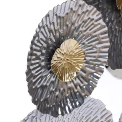 LuxenHome Silver And Gold Flowers Metal Wall Decor -Garden GUEST d7d43509 528d 4e05 9981 612958f76825