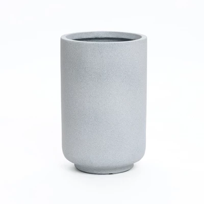 LuxenHome Concrete-Look Planter – Gray Round MgO Pot With Drainage Hole 10 LuxenHome Concrete-Look Planter – Gray Round MgO Pot With Drainage Hole - Image 8