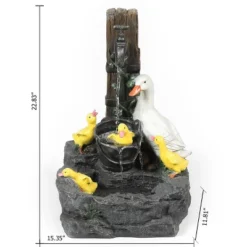 LuxenHome Resin Duck Family Bath Outdoor Fountain Garden Fountain -Garden GUEST da12f27b 2bf9 4f6f ad8c 975ce94996c3