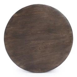LuxenHome Gray And Brown MgO Round Side Table -Garden GUEST da2c721d 7787 45b9 bac4 70c1eeaba45d