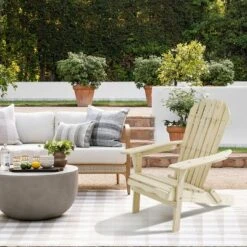 LuxenHome Unfinished Hemlock Wood Outdoor Adirondack Chair -Garden GUEST da39d907 0cf3 4271 9f05 8dc1380072f2