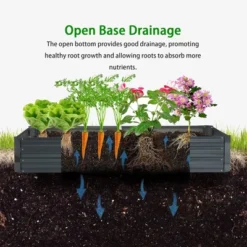 LuxenHome Galvanized Steel Rectangular 6-Ft X 3-Ft Raised Garden Bed Planter, Gray -Garden GUEST dada60ca 865e 4152 a28b 5a7b1dd89a43