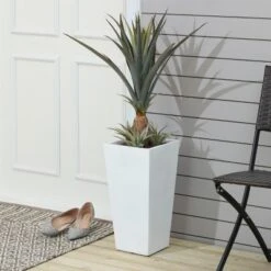 LuxenHome Square Tapered 18.5" H House Planters, Indoor & Outdoor Gray 30 LuxenHome Square Tapered 18.5" H House Planters, Indoor & Outdoor Gray -Garden GUEST db0cff80 a1b4 47b1 b00e c54284cb8b01