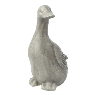 LuxenHome 18" Gray MgO Duck Garden Statue 4 LuxenHome 18" Gray MgO Duck Garden Statue - Image 2