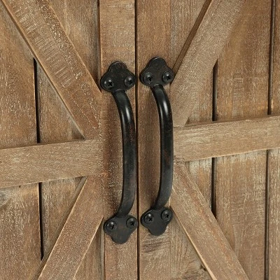 LuxenHome Farmhouse Wood Sliding 2-Door Wall Storage Cabinet 9 LuxenHome Farmhouse Wood Sliding 2-Door Wall Storage Cabinet - Image 7