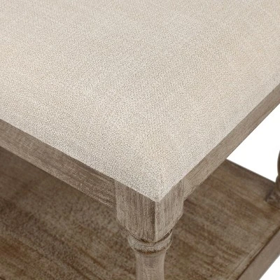 LuxenHome Upholstered Beige Linen Entryway And Bedroom Bench. 4 LuxenHome Upholstered Beige Linen Entryway And Bedroom Bench. - Image 2