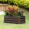 LuxenHome Brown Metal 32" X 20.2" Rectangular Garden Bed -Garden GUEST dd89a484 2691 4558 b0b2 4f1993201da1