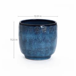 LuxenHome 12-Inch Ocean Blue Ceramic Planter Indoor Outdoor Plant Pot With Drainage Hole And Plug Modern Glazed Round Flower Pot Planter 16 LuxenHome 12-Inch Ocean Blue Ceramic Planter Indoor Outdoor Plant Pot With Drainage Hole And Plug Modern Glazed Round Flower Pot Planter -Garden GUEST de85eb26 7b29 4a02 8cd7 215b30936582