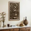 LuxenHome Gold Metal Abstract Wood Framed 20"W X 32" H Wall Decor