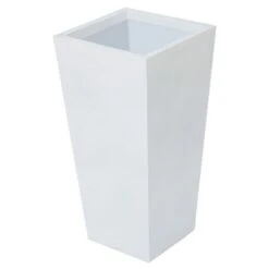 LuxenHome Square Tapered 24.2" Tall Planter White 33 LuxenHome Square Tapered 24.2" Tall Planter White -Garden GUEST deefdca5 3be6 4646 8f98 5bc7d2a634c0
