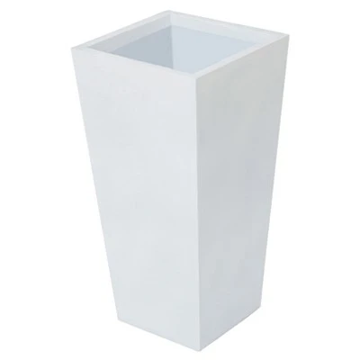 LuxenHome Square Tapered 24.2" Tall Planter White 18 LuxenHome Square Tapered 24.2" Tall Planter White - Image 16