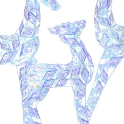 LuxenHome 3-Piece Multi-Color Snowflake Deer Family Outdoor Holiday Decoration With 460 Lights -Garden GUEST df0542cf c11d 4354 ba1e 4f419c5f2391