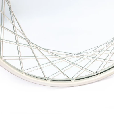 LuxenHome Silver Metal Frame Round Accent Vanity Wall Mirror 8 LuxenHome Silver Metal Frame Round Accent Vanity Wall Mirror - Image 6