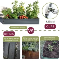 LuxenHome Galvanized Steel Rectangular 6-Ft X 3-Ft Raised Garden Bed Planter, Gray -Garden GUEST e02400b5 97e9 41fa 8078 966110030788
