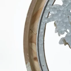 LuxenHome Metal Tree Of Life With Roots Wall Decor With Round Wood Frame -Garden GUEST e1a5ccf4 274b 42c6 88be 6b1799cf1a75