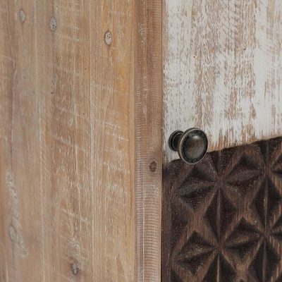 LuxenHome Wood Farmhouse 1-Drawer 1-Door Side Table With Storage. 12 LuxenHome Wood Farmhouse 1-Drawer 1-Door Side Table With Storage. - Image 10