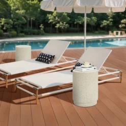 LuxenHome Outdoor Side Table, 17" Ivory White Cement Round Patio End Table,Outdoor Coffee Table For Garden Poolside,Accent Side Table 11 LuxenHome Outdoor Side Table, 17" Ivory White Cement Round Patio End Table,Outdoor Coffee Table For Garden Poolside,Accent Side Table -Garden GUEST e28d549e d40d 4fe7 8bcd ce0ecb6abdd1