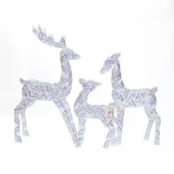 LuxenHome 3-Piece Multi-Color Snowflake Deer Family Outdoor Holiday Decoration With 460 Lights -Garden GUEST e2bb898d 55aa 48d5 893d a35fc75ef96b