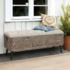 LuxenHome 47.2-Inch Wide Upholstered Wood Storage Bench. -Garden GUEST e3202e33 5656 4d47 863b 48a4718540fa
