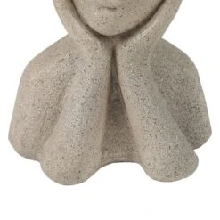 LuxenHome Speckled Beige MgO Happy Bust Head Planter -Garden GUEST e3f7f901 da52 4926 8d63 6ca6e661f0eb