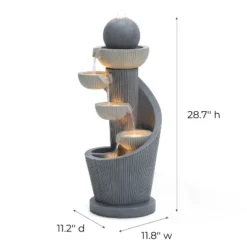 LuxenHome 29" Tall Outdoor Water Fountain With Lights, Resin Cascading Bowl Small Garden Waterfall Indoor And Outdoor Use Gray 17 LuxenHome 29" Tall Outdoor Water Fountain With Lights, Resin Cascading Bowl Small Garden Waterfall Indoor And Outdoor Use Gray -Garden GUEST e46c9336 4a54 4150 a103 c8002582d0ea