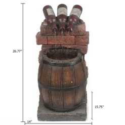 LuxenHome Resin Wine Bottle And Barrel Outdoor Fountain With LED Lights -Garden GUEST e48dc86c c0d8 4cd6 a9a7 6ccfe3232c0b